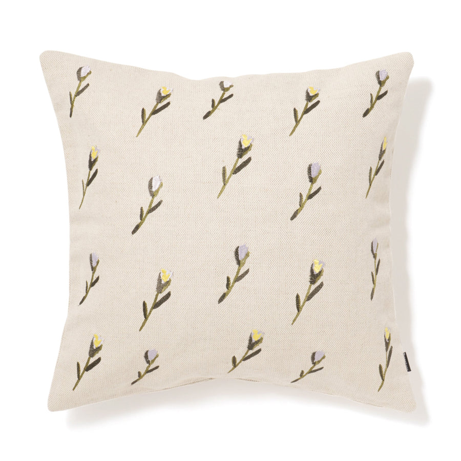 EMBフラワー クッションカバー 450×450 ナチュラル（A-040）