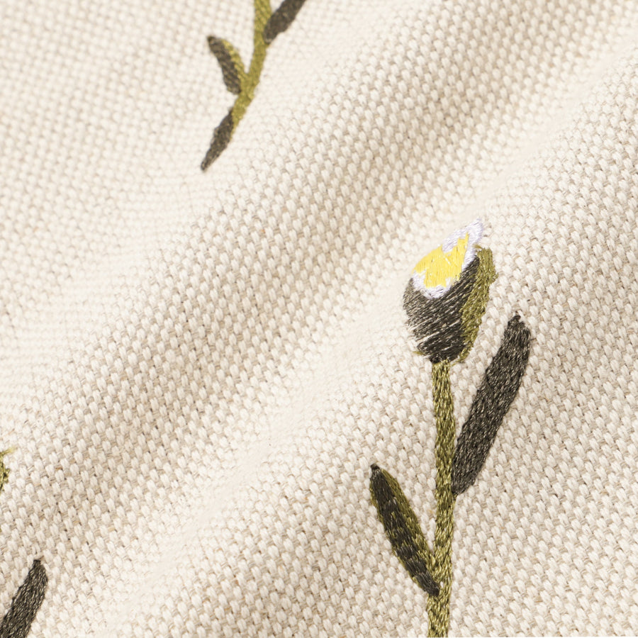 EMBフラワー クッションカバー 450×450 ナチュラル（A-040）