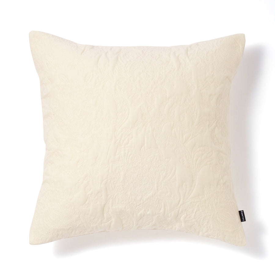 ダマスクキルト クッションカバー 450×450 ホワイト（095）