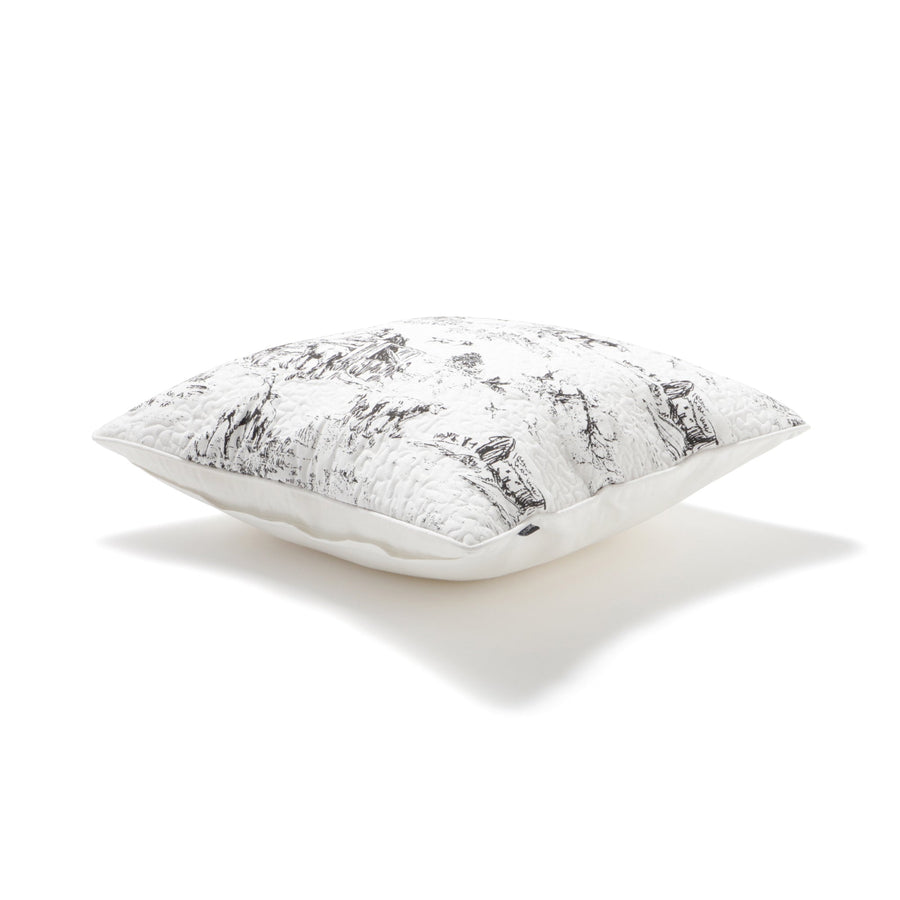 ジュイキルト クッションカバー 450×450 ホワイト×ブラック（142）