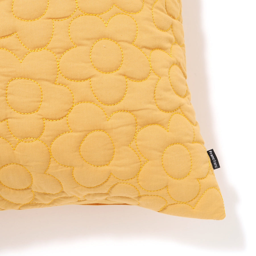 キルトフラワー クッションカバー 450×450 イエロー（A-019）