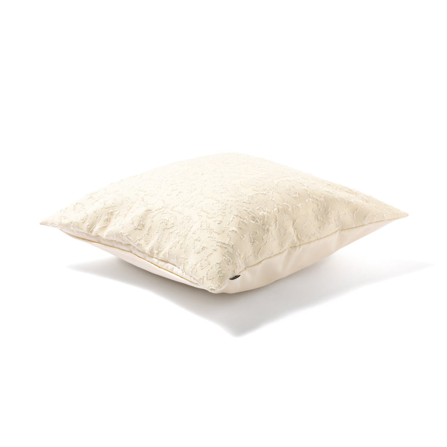 JQフラワー クッションカバー 450×450 アイボリー×シルバー（B-091）