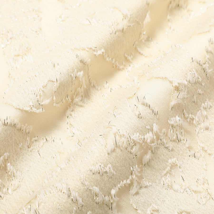 JQフラワー クッションカバー 450×450 アイボリー×シルバー（B-091）