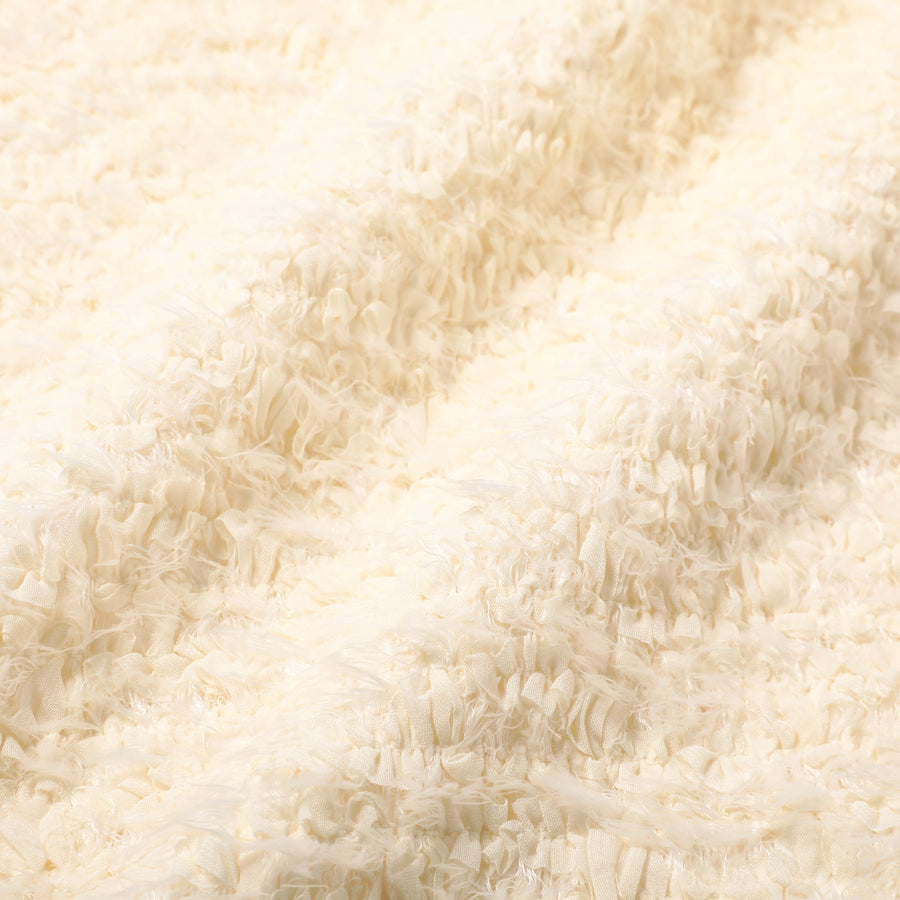 シフォンギャザー クッションカバー 450×450 ホワイト（023）