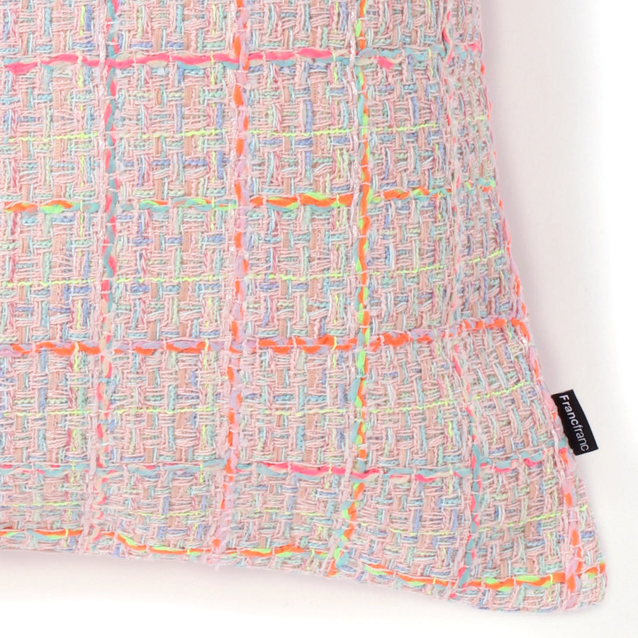 ファンシーツイード クッションカバー 450×450 ピンク（B-038）