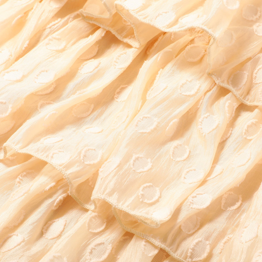 JQフリル クッションカバー 450×450 アイボリー（A-035）