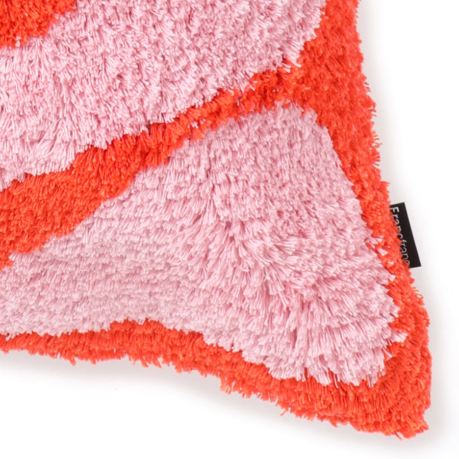 タフトアート クッションカバー 450×450 ピンク×オレンジ（A-020）