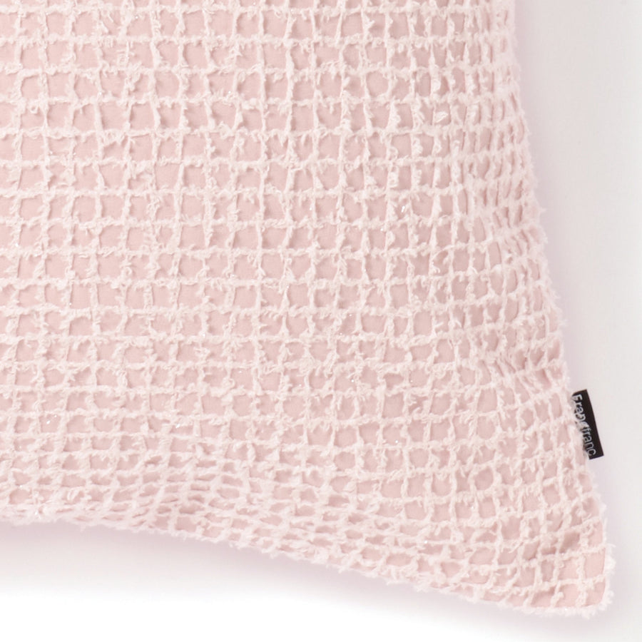 ファンシーグリッド クッションカバー 450×450 ライトピンク（B-082）