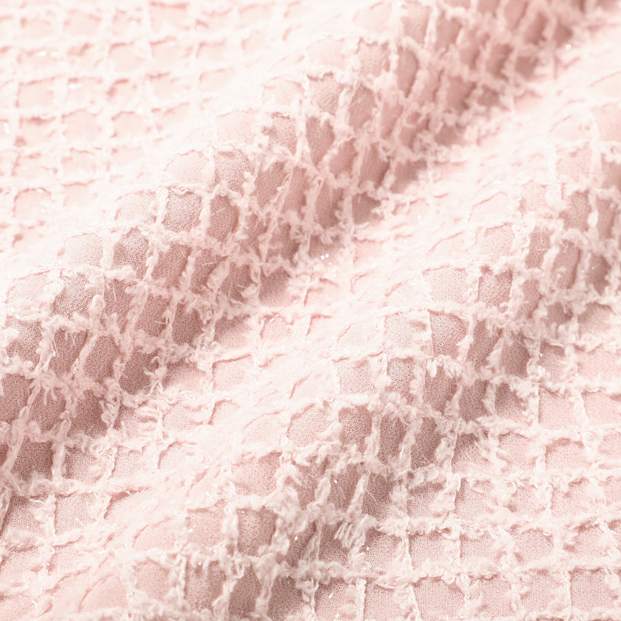 ファンシーグリッド クッションカバー 450×450 ライトピンク（B-082）