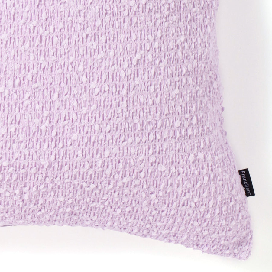 ファンシーギャザー クッションカバー 450×450 パープル（100）