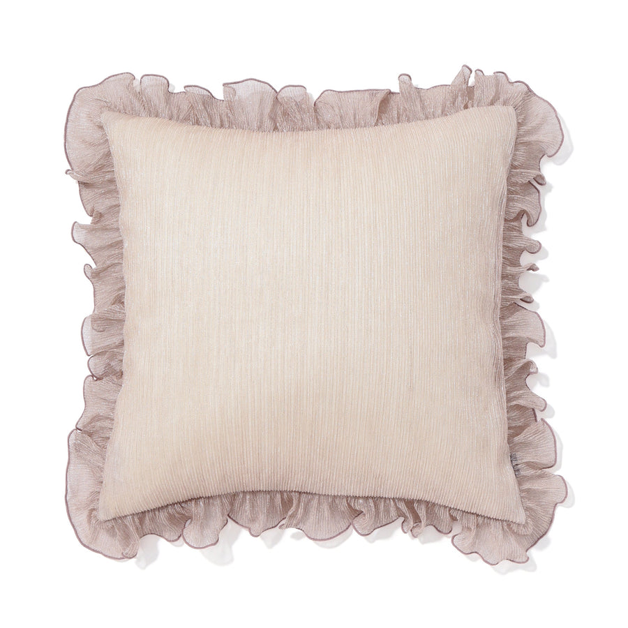 シャイニーフリル クッションカバー 450×450 ライトピンク（A-025）