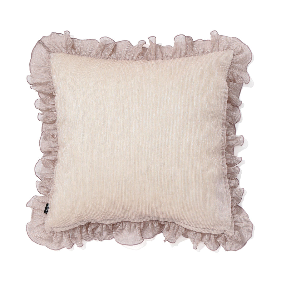 シャイニーフリル クッションカバー 450×450 ライトピンク（A-025）