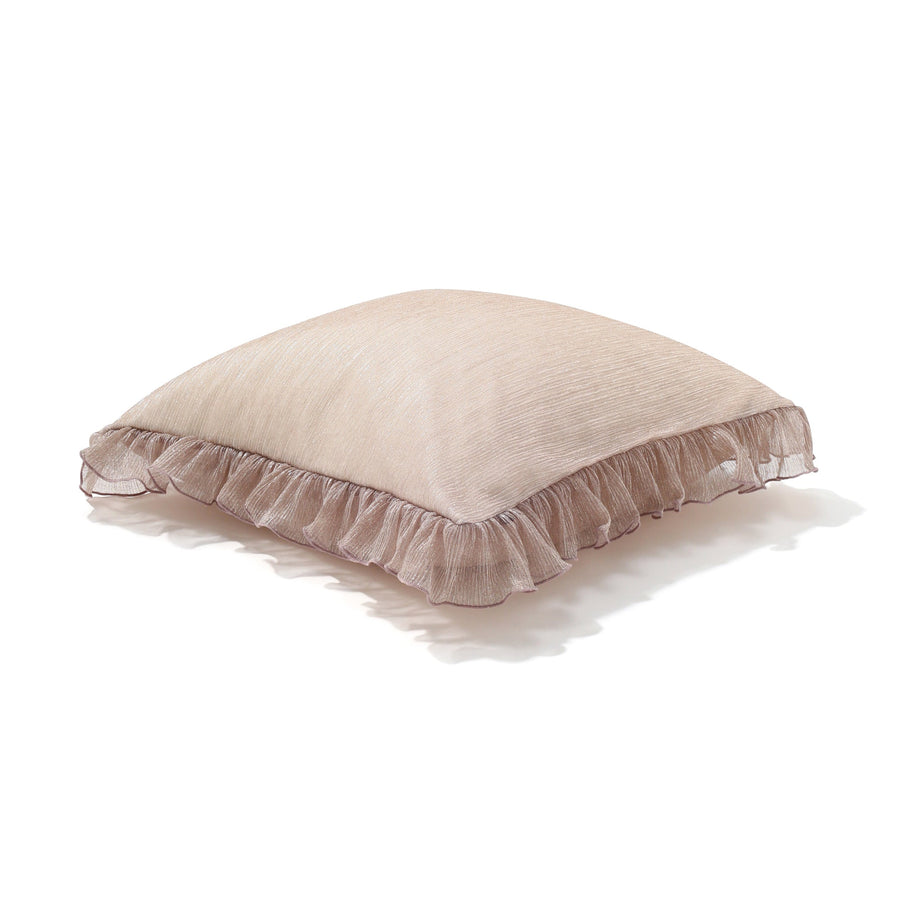 シャイニーフリル クッションカバー 450×450 ライトピンク（A-025）