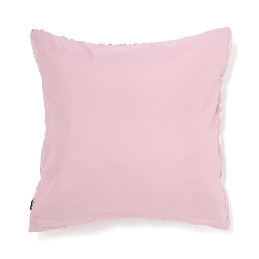 ギャザーEMBフラワー クッションカバー 450×450 パープル（048）