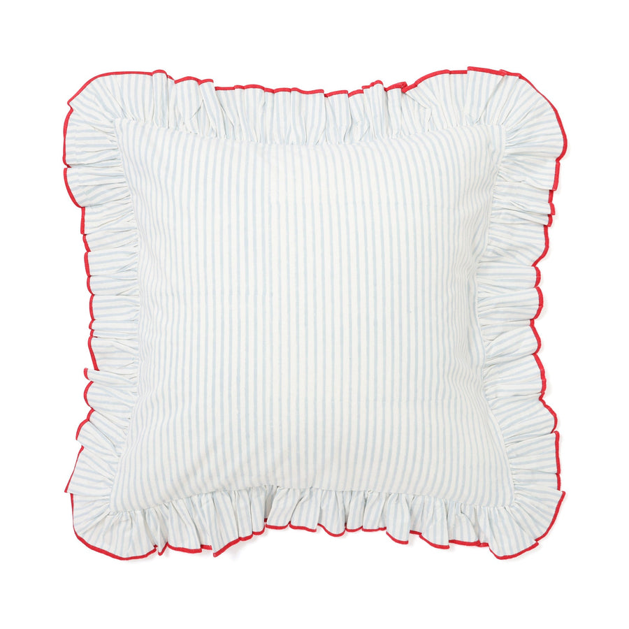 ブロックプリント クッションカバー 450×450 ライトブルー（F-001）