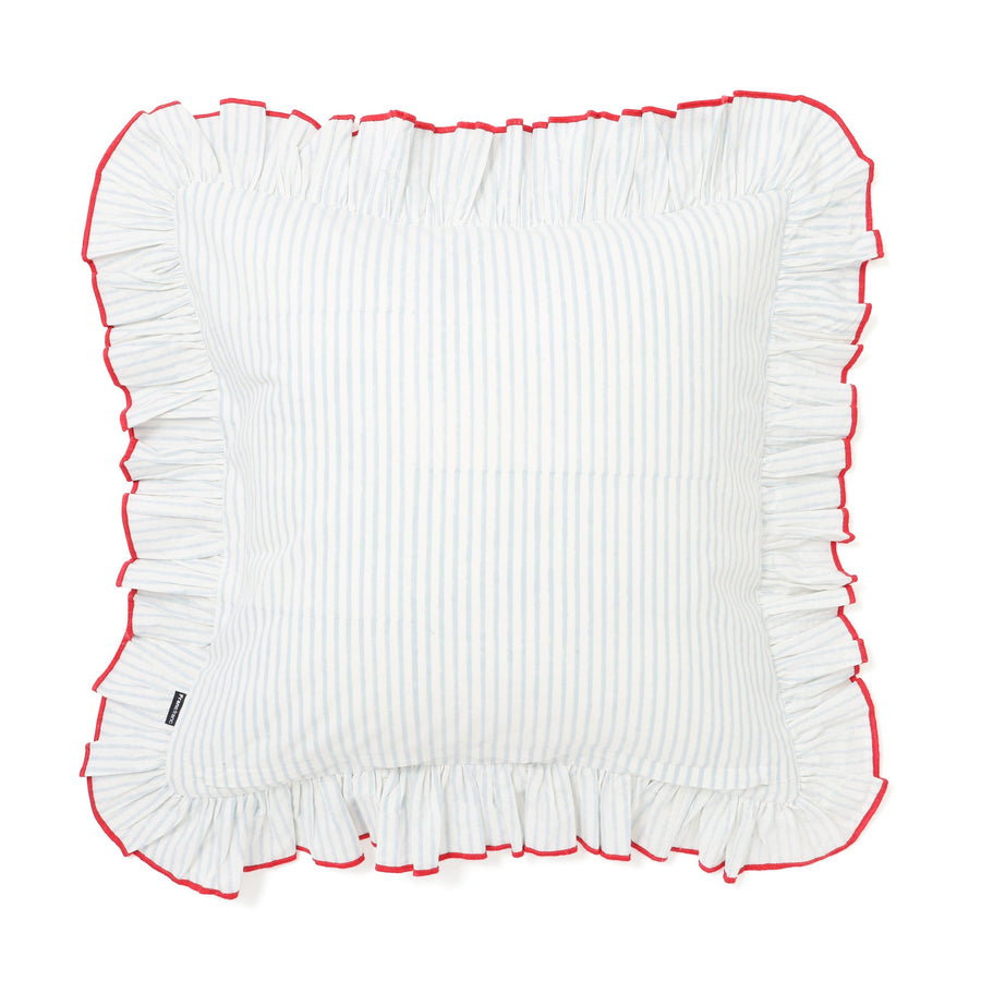 ブロックプリント クッションカバー 450×450 ライトブルー（F-001）