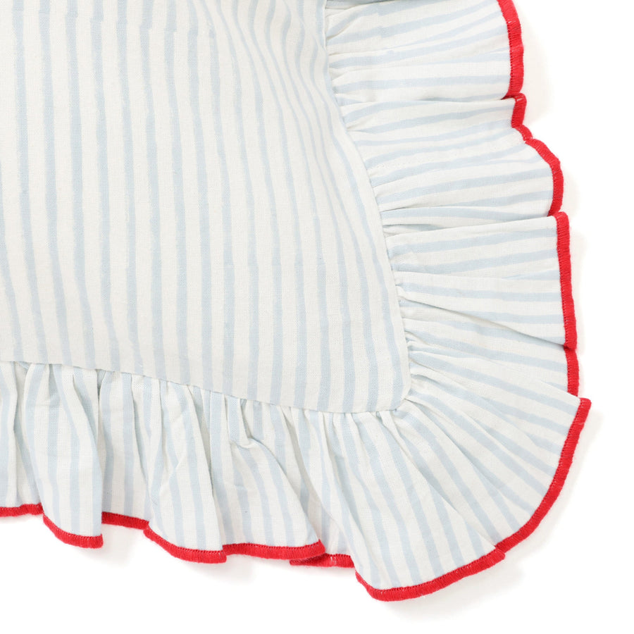 ブロックプリント クッションカバー 450×450 ライトブルー（F-001）