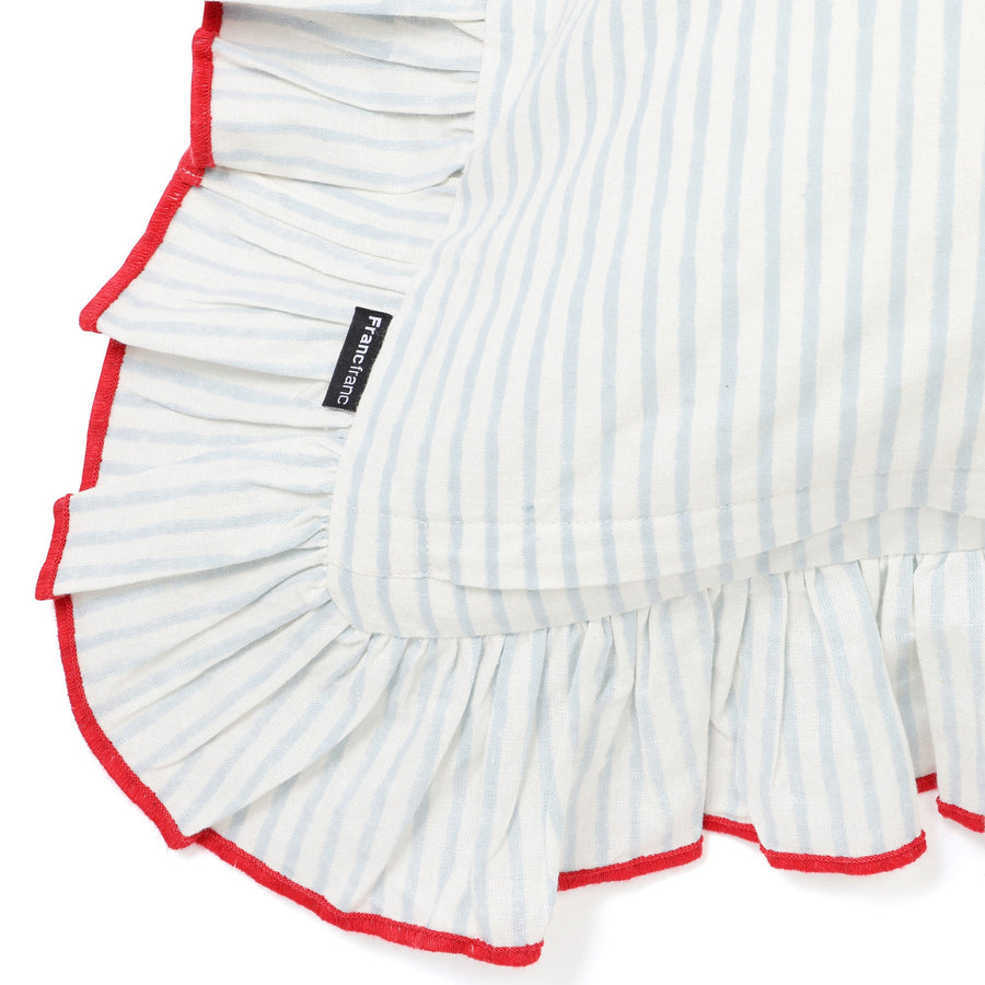 ブロックプリント クッションカバー 450×450 ライトブルー（F-001）