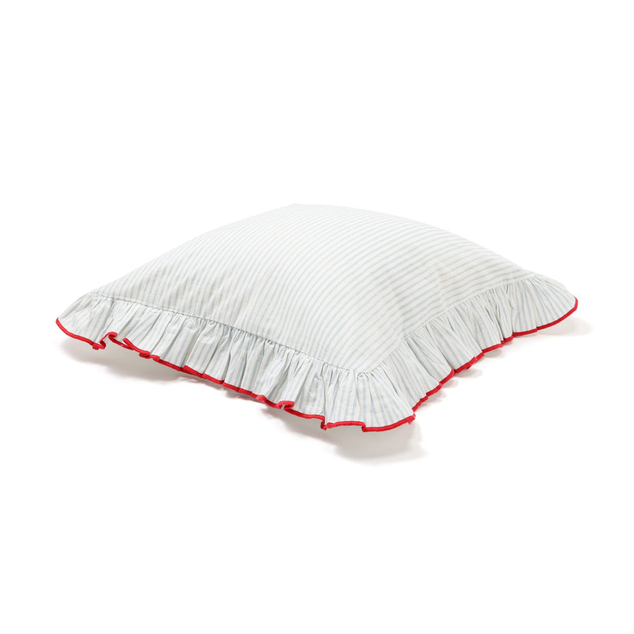 ブロックプリント クッションカバー 450×450 ライトブルー（F-001）