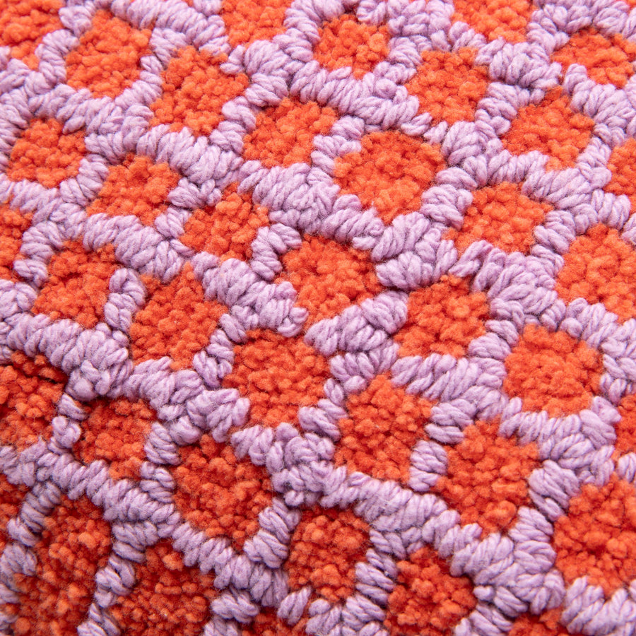 タフトプラッド クッションカバー 45×45 オレンジ（035）