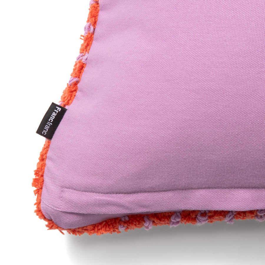 タフトプラッド クッションカバー 45×45 オレンジ（035）