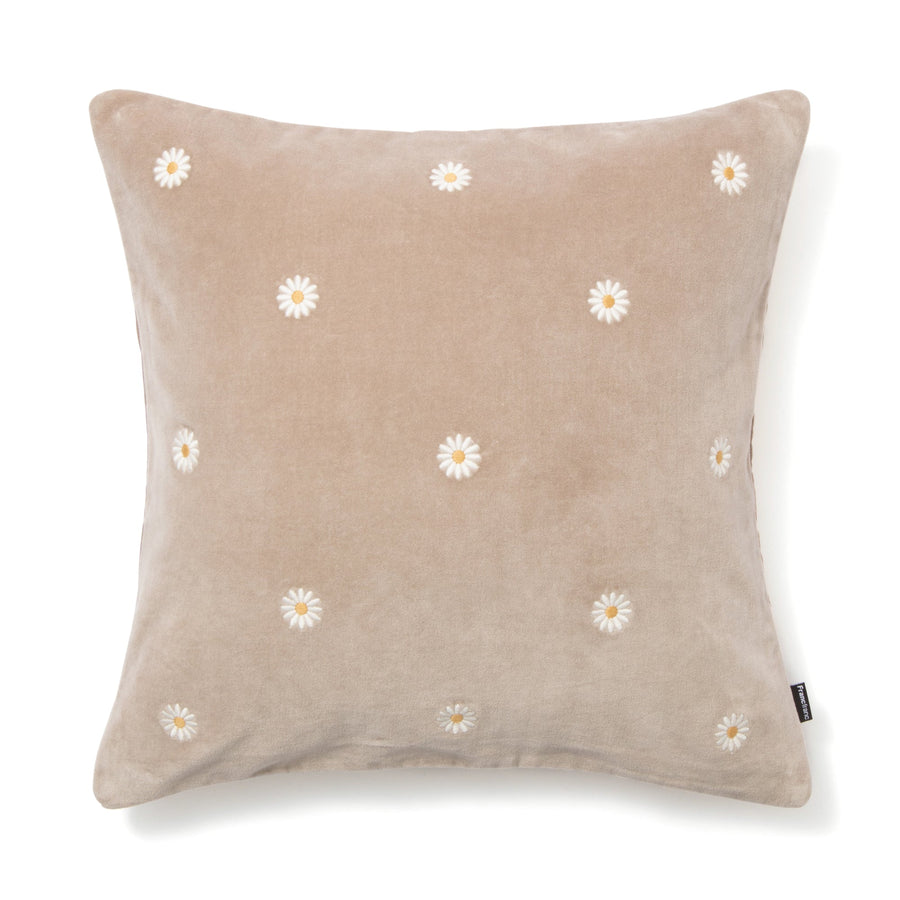 EMBフラワー クッションカバー 45×45 ベージュ（047）