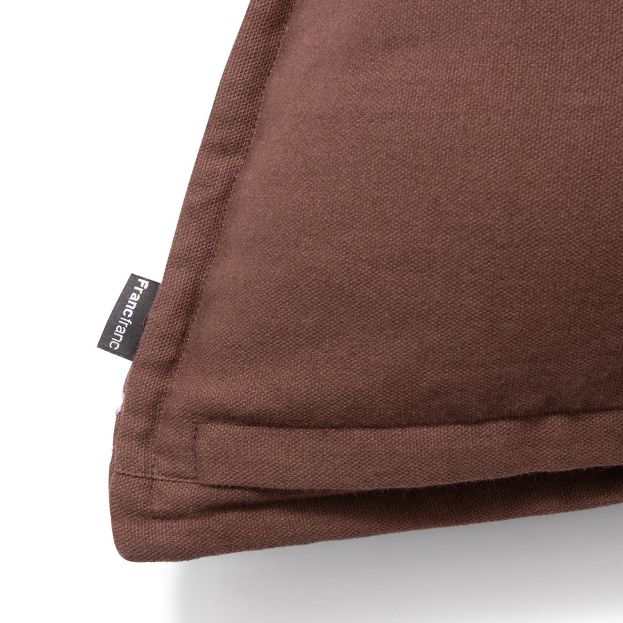 チェックステッチ クッションカバー 45×45 ブラウン（117）