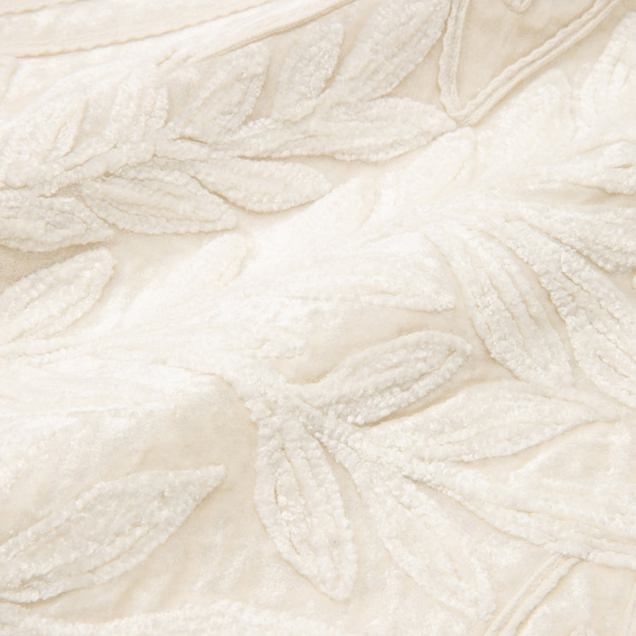 ボタニカルEMB クッションカバー 45×45 ホワイト（044）