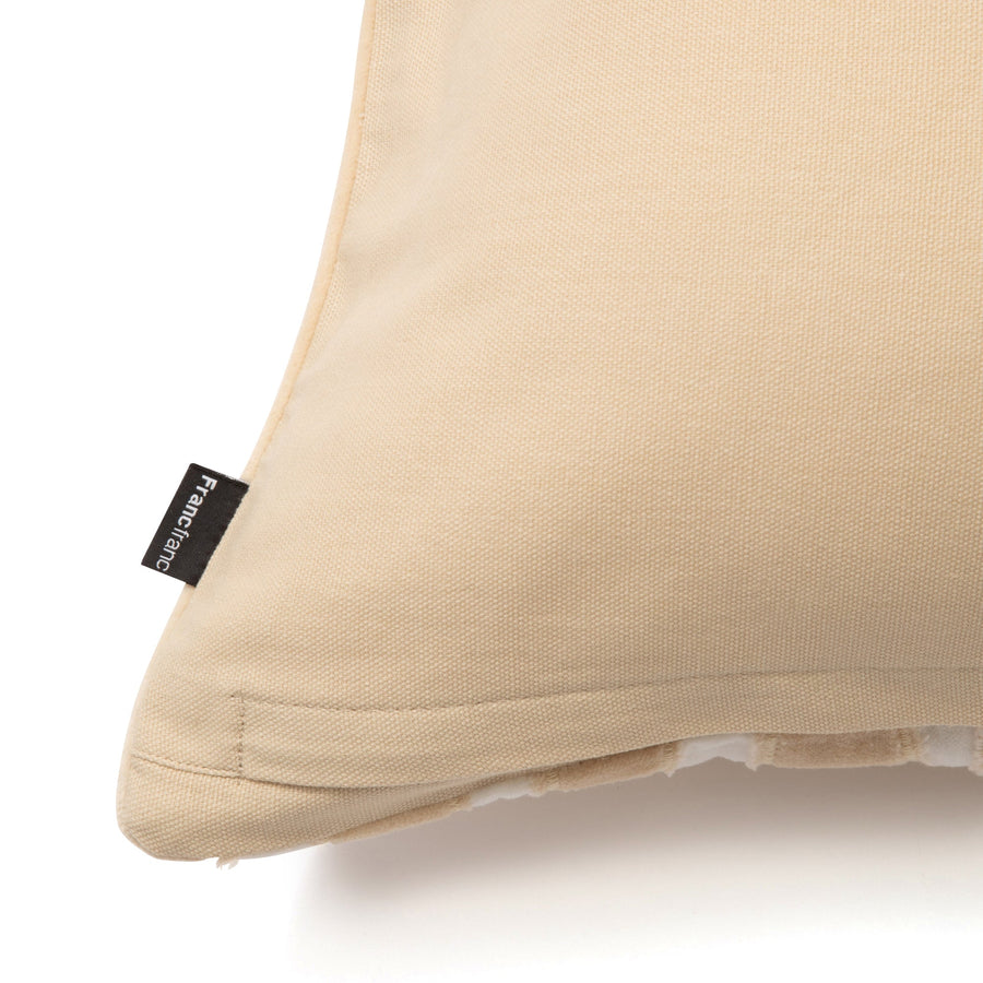 ベルベットアップリケ クッションカバー 45×45 アイボリー（065）