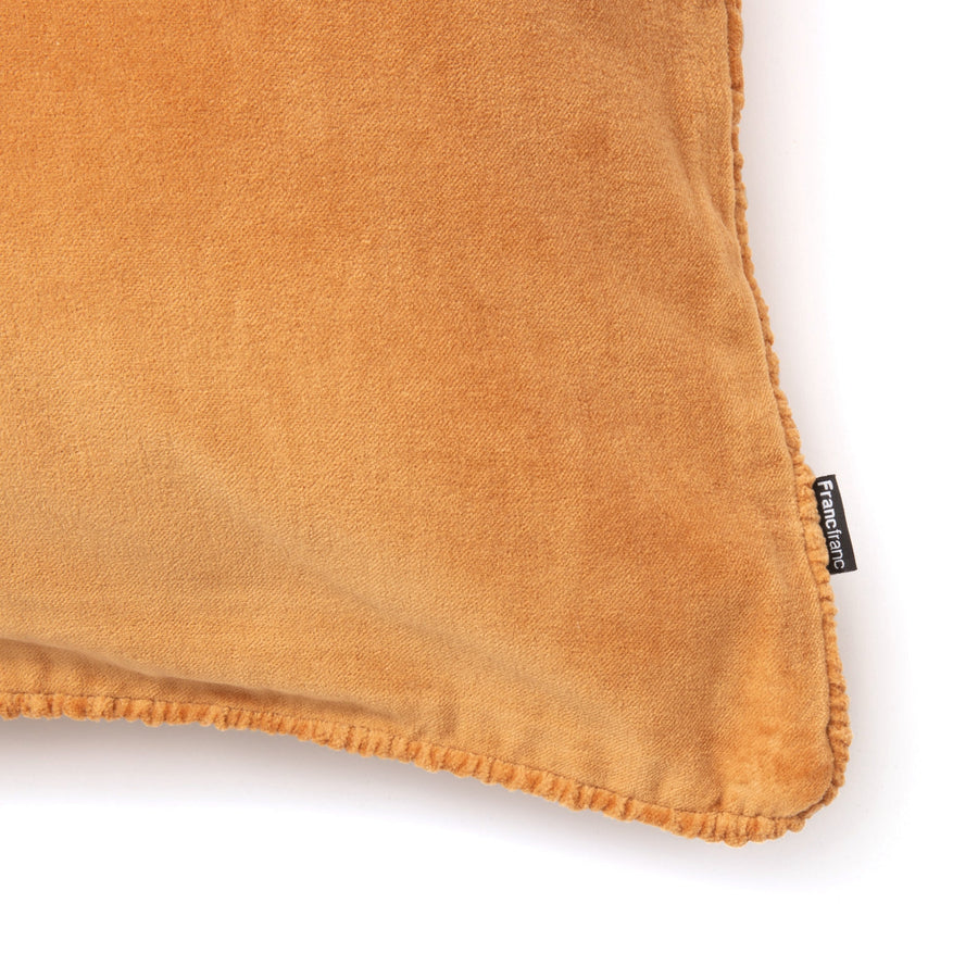 ギャザーパイピング クッションカバー 45×45 イエロー（086）