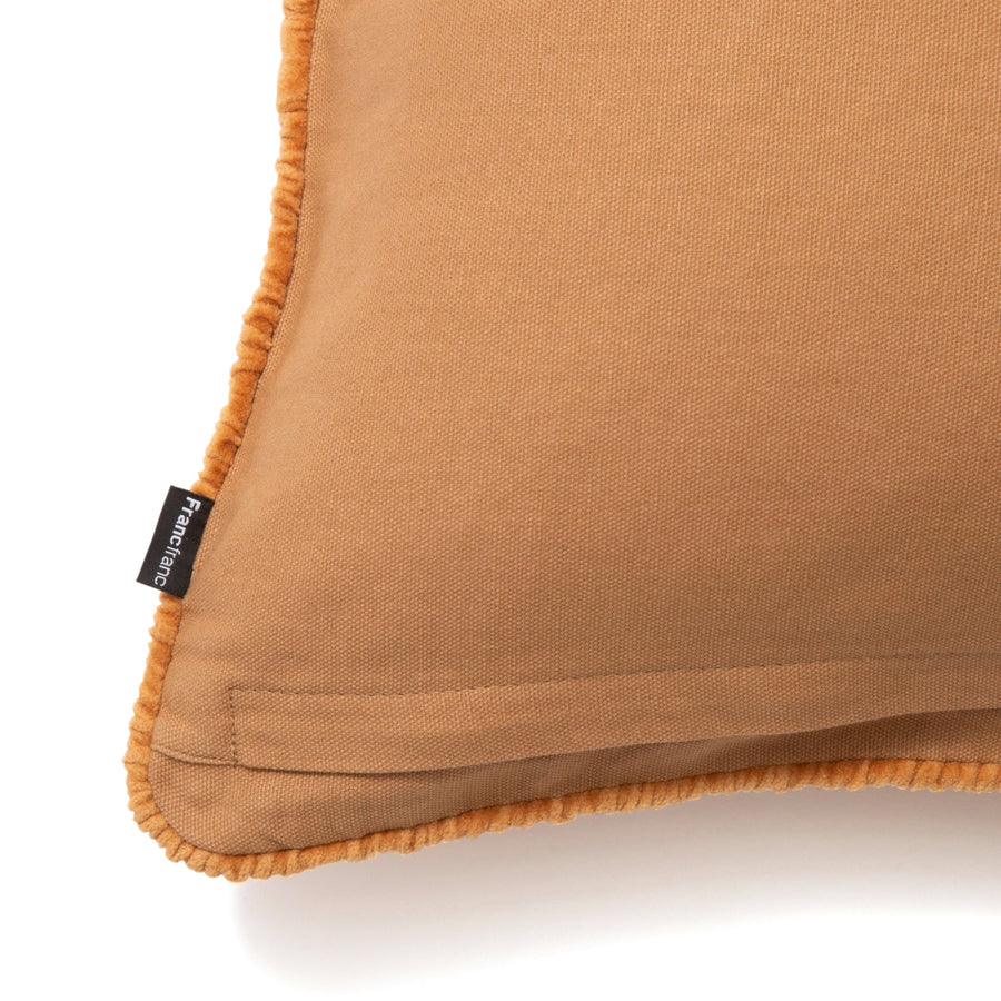 ギャザーパイピング クッションカバー 45×45 イエロー（086）