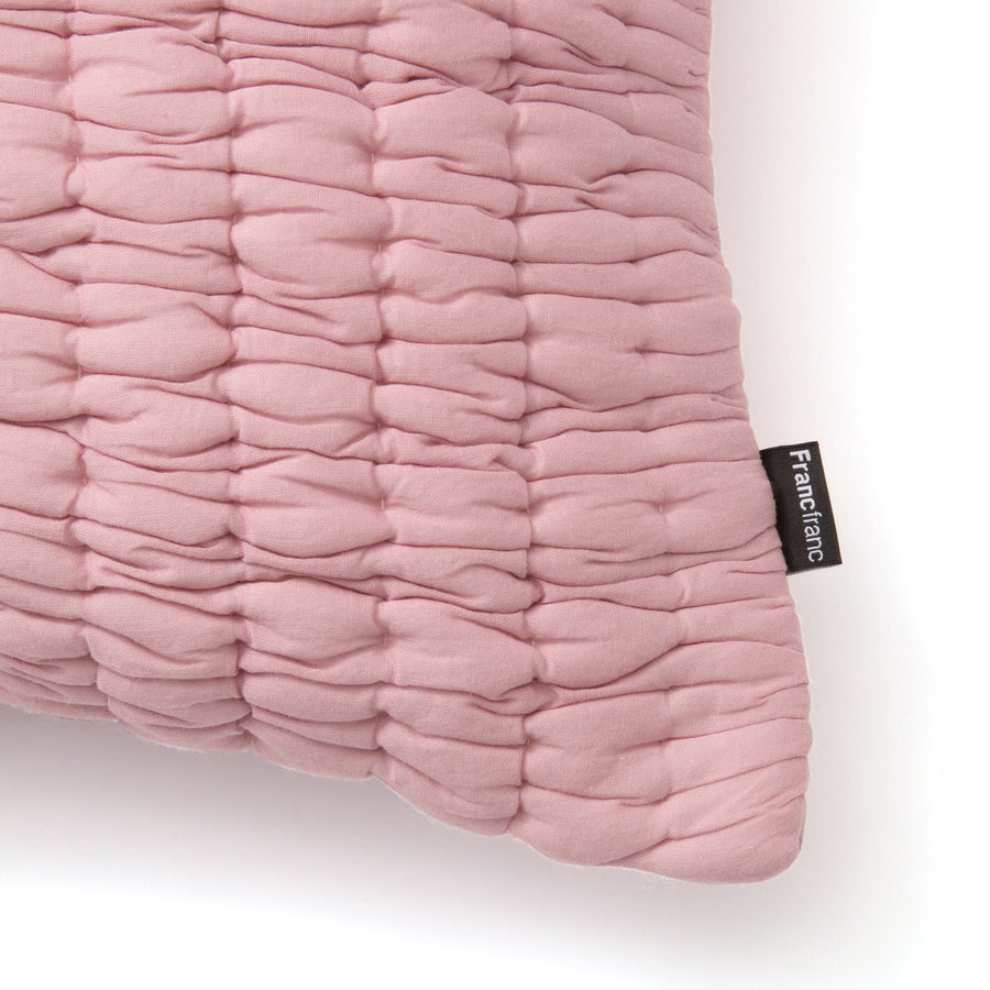 ソリッドギャザー クッションカバー 45×45 ピンク（A109）