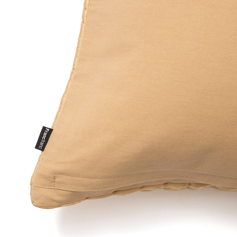 ソリッドギャザー クッションカバー 45×45 イエロー（B095）