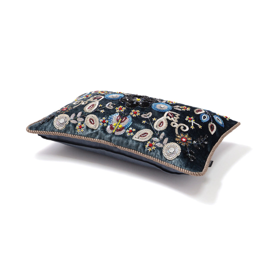 EMBガーデン クッションカバー 25×40 ブルー（120）