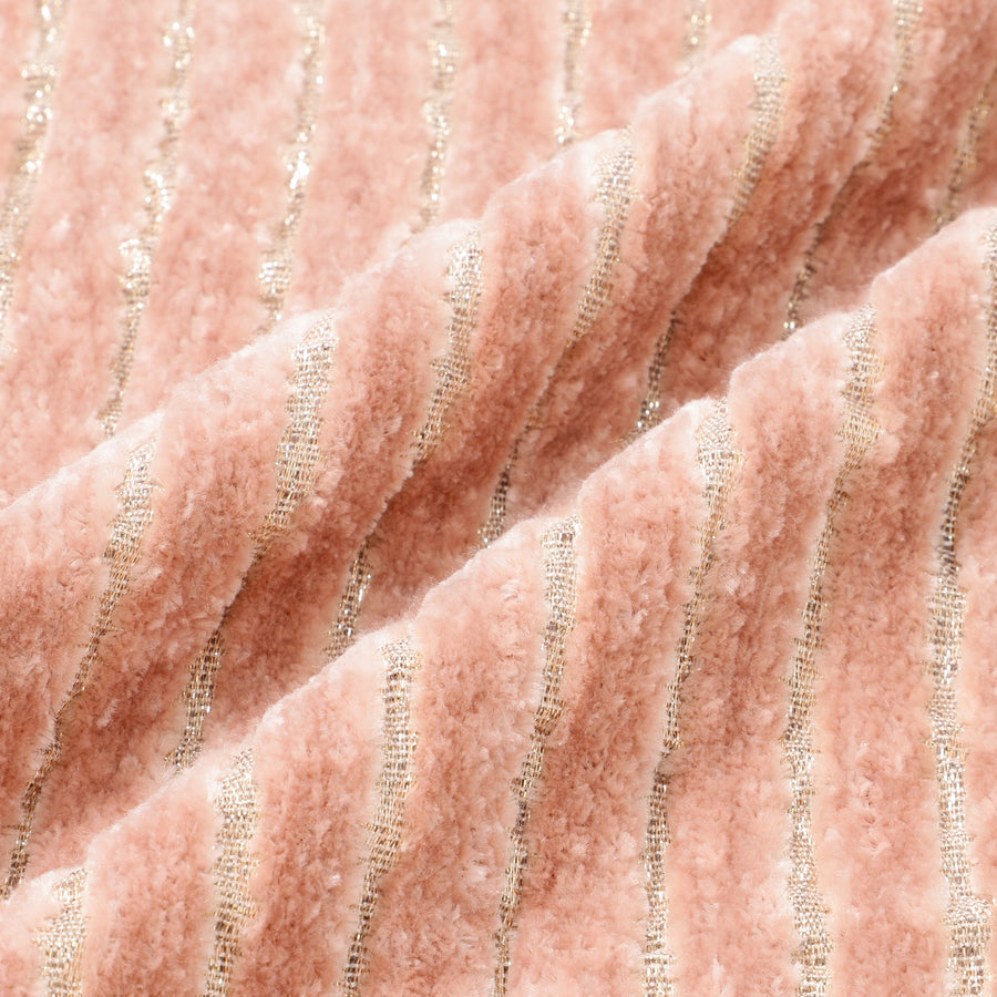 シェニールストライプ クッションカバー 45×45 ピンク（057）