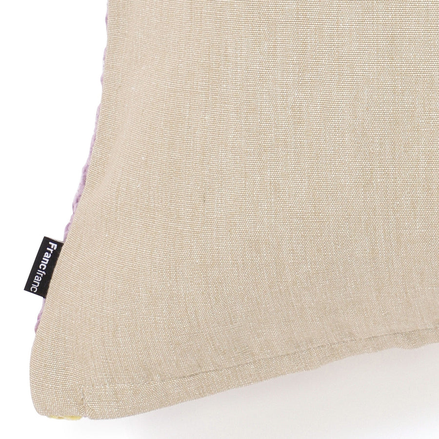 シェニールチェック クッションカバー 45×45 ライトイエロー（A-063）