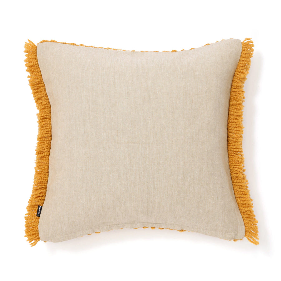ワッフルフリンジ クッションカバー 45×45 イエロー（084）