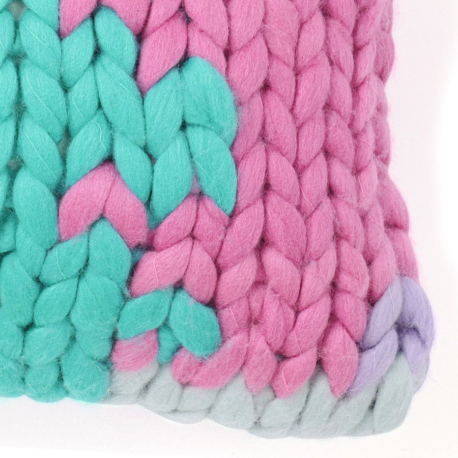 チャンキーニット クッションカバー 25×40 マルチ（105）