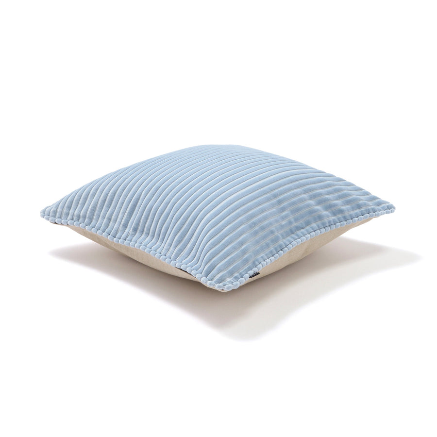 ストライプベルベット クッションカバー 45×45 ブルー（106）