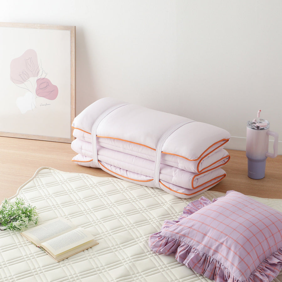 フリルチェック クッションカバー 45×45 パープル（A-021）