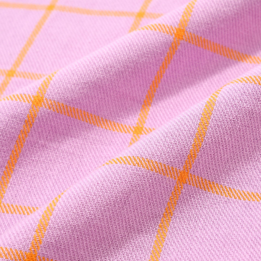 フリルチェック クッションカバー 45×45 パープル（A-021）