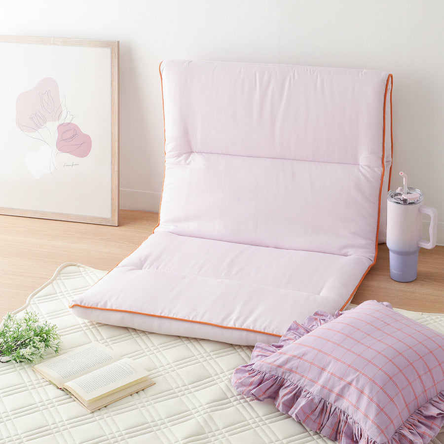 フリルチェック クッションカバー 45×45 パープル（A-021）