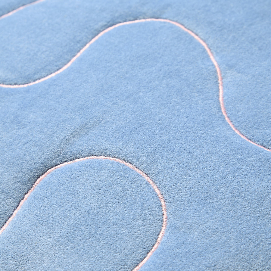 EMBドローイング クッションカバー 45×45 ブルー（A-024）