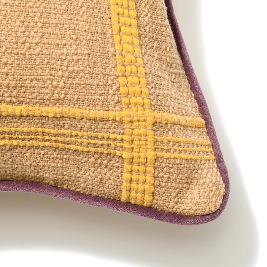 ウィーブチェック クッションカバー 45×45 ベージュ（A-103）