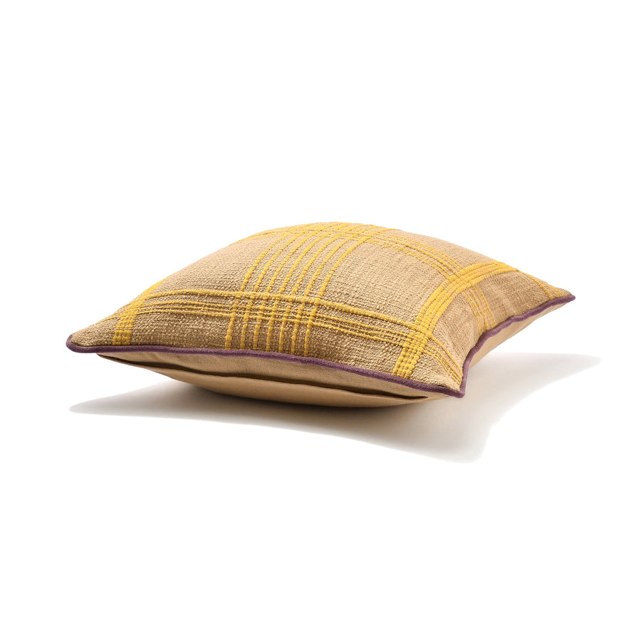 ウィーブチェック クッションカバー 45×45 ベージュ（A-103）