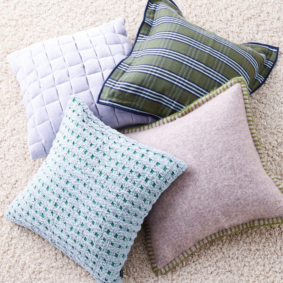 ウィーブチェック クッションカバー 45×45 グリーン（B-122）