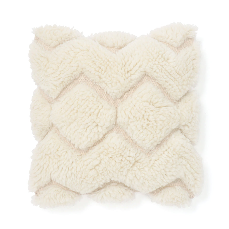 ジグザグタフト クッションカバー 45×45 ホワイト（096）