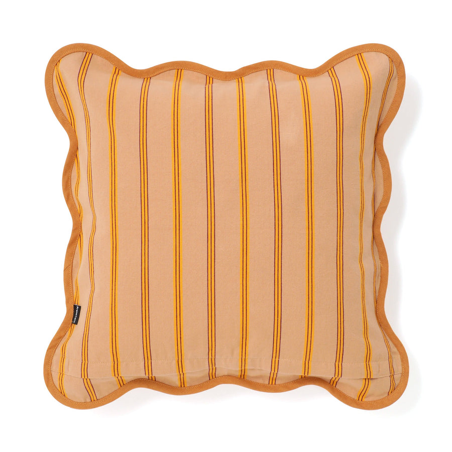 ストライプウェーブ クッションカバー 45×45 ベージュ（022）