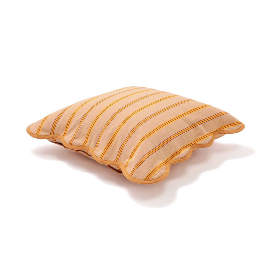 ストライプウェーブ クッションカバー 45×45 ベージュ（022）