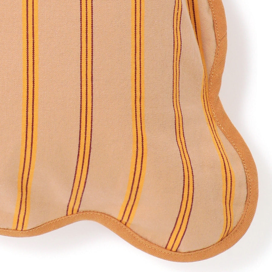 ストライプウェーブ クッションカバー 45×45 ベージュ（022）